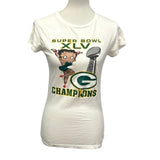 2010 Super Bowl XLV Womens XL Green Bay Packers Betty Boop Short Sleeve Tee