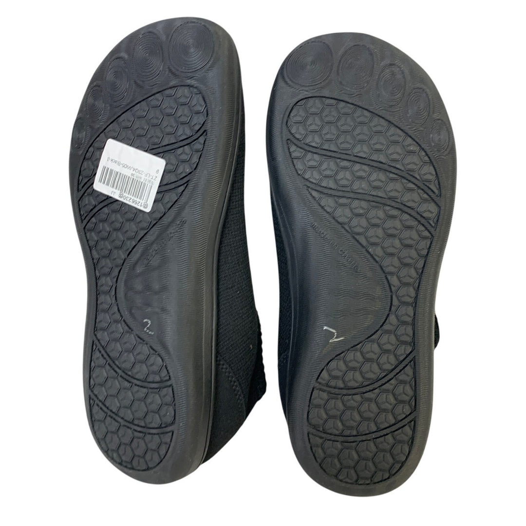 LeIsfIt Womens Size 8 Black Sneakers Hook and Loop Closure Barefoot Shoes