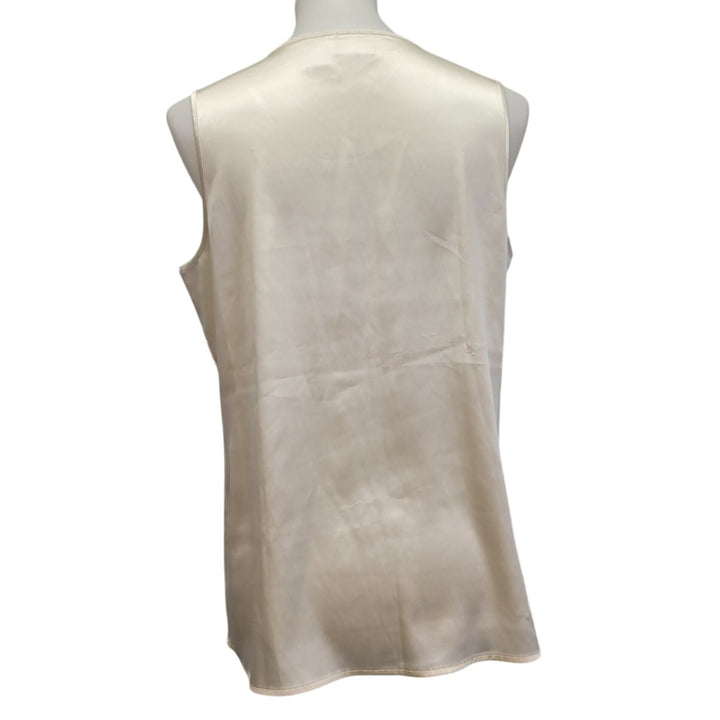 Chicos Womens Size 1 Small PolySpandex Sleeveless Crew Neck Shiny Tunic Top