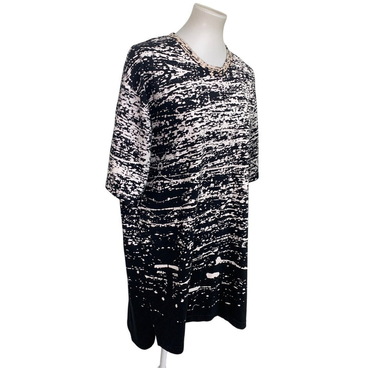 Brooklyn Xpress Mens XXL Paint Splatter Short Sleeve Crew Neck ZipperTee Shirt