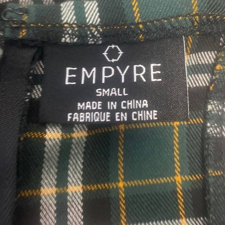 Empyre Womens Small Spaghetti Strap Plaid Fit &amp; Flare Knee Length Dress