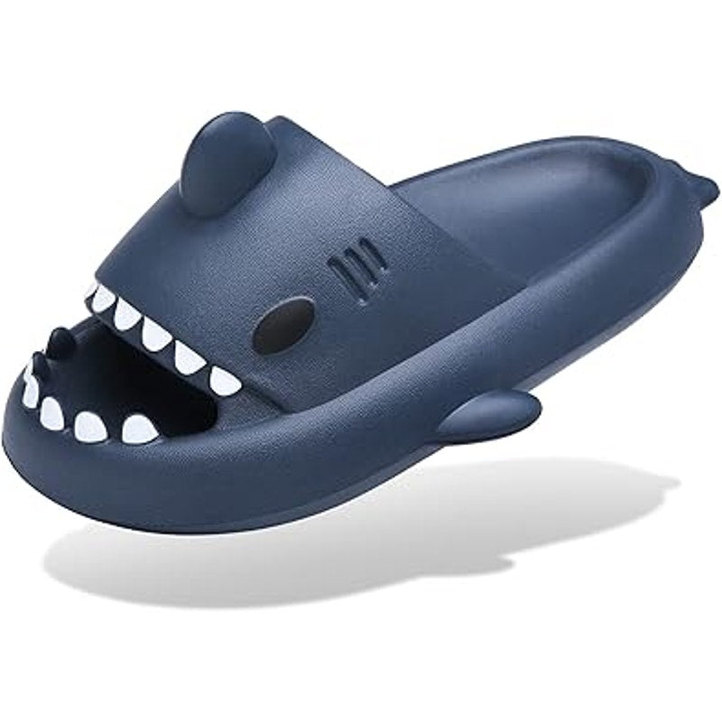 Iminpin Mens Size 7.5 Blue Shark Slide On Open Toe Cloud Slippers Mule Shoes