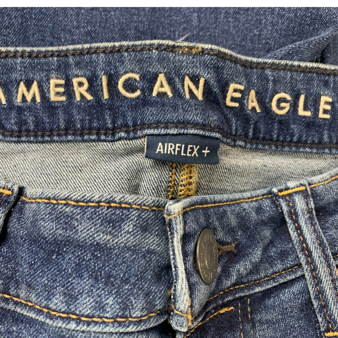 New American Eagle Mens 34 X 32 Cotton Blend Airflex Slim Denim Blue Jeans