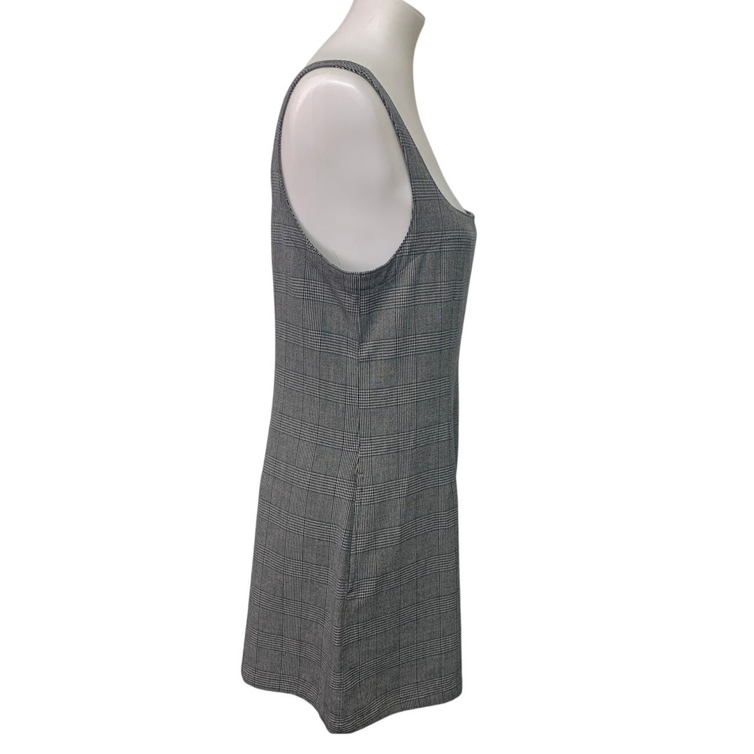 New American Eagle Womens Medium Houndstooth Plaid Sleeveless Back Zip Dress