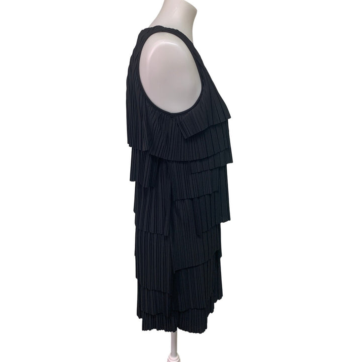 Banana Republic Womens Small Sleeveless Pleated Layer Tiered LBD Sheath Dress