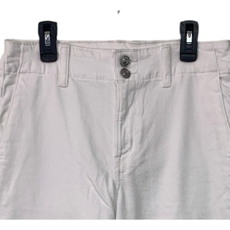 New American Eagle Womens Size 4 White Cotton Blend Stovepipe Crop Denim Jeans