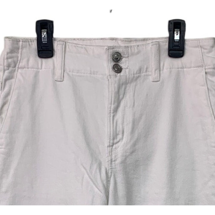 New American Eagle Womens Size 4 White Cotton Blend Stovepipe Crop Denim Jeans
