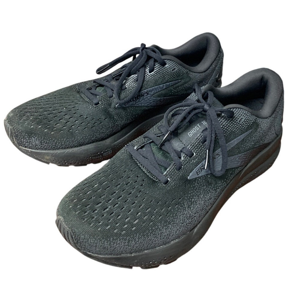 Brooks Mens Size 11.5 Ghost 16 Black Mesh Lace Up Neutral Walking Running Shoes