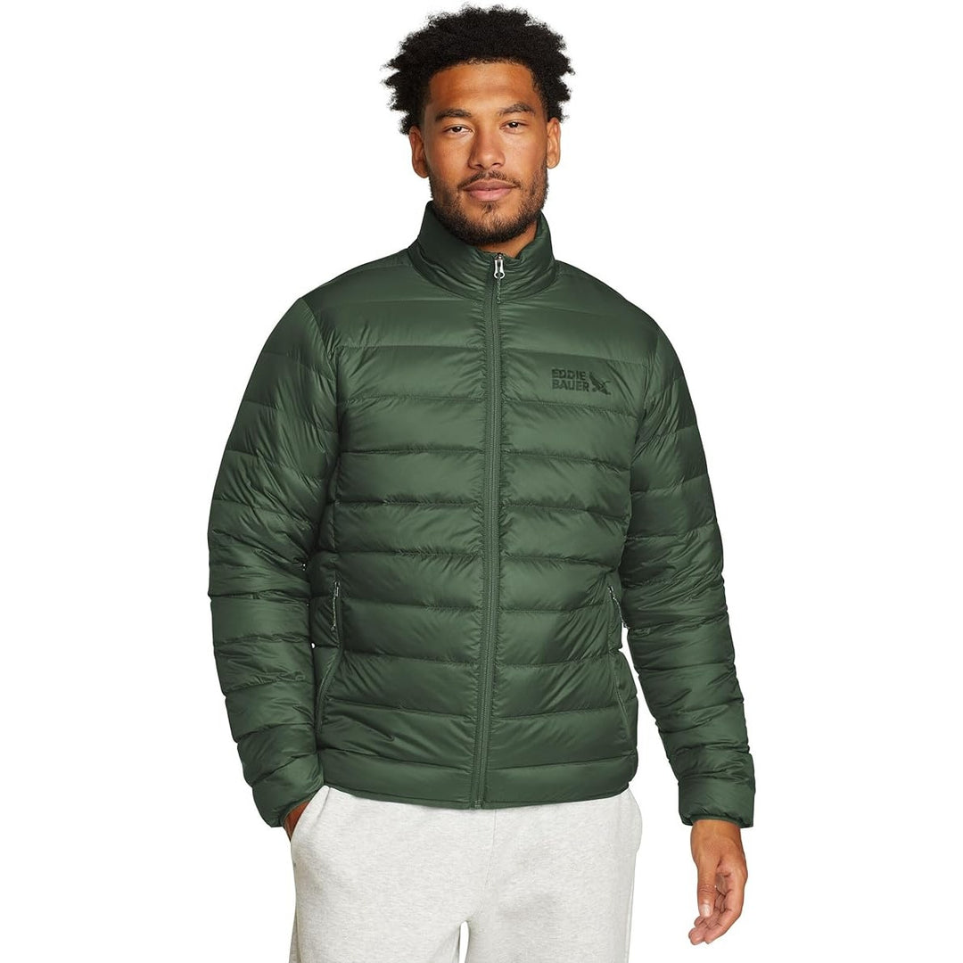 New Eddie Bauer Mens Dark Green CirrusLite 650FP Down Full Zip Puffer Jacket