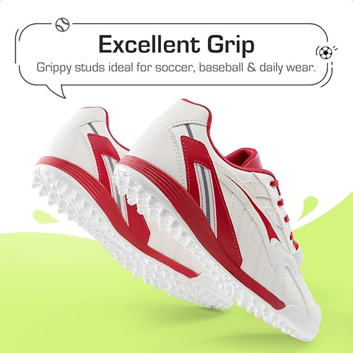 Dream Pairs Kids Size 13 White Red Soccer Baseball Softball Cleat Athletic Shoes