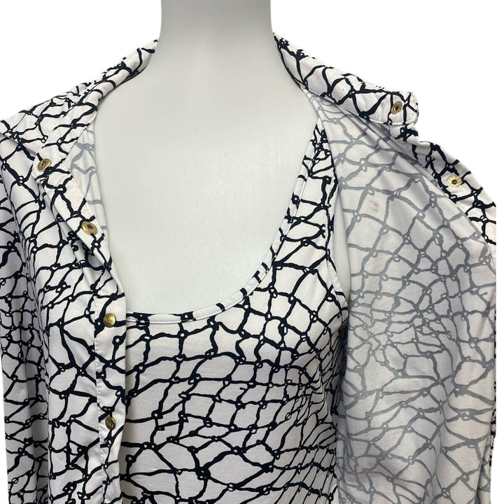 BCBGMAXAZRIA Womens Medium Layered Look Gold Snap Up PolyBlend Top Blouse