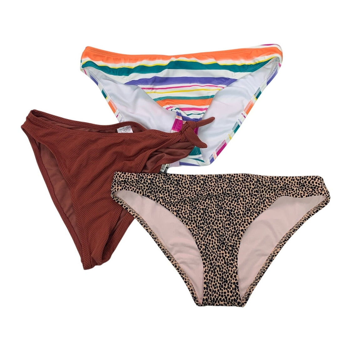Lot of 3 New Kona Sol Wild Fable Womens Large Swim Bikini Bottoms ONLY