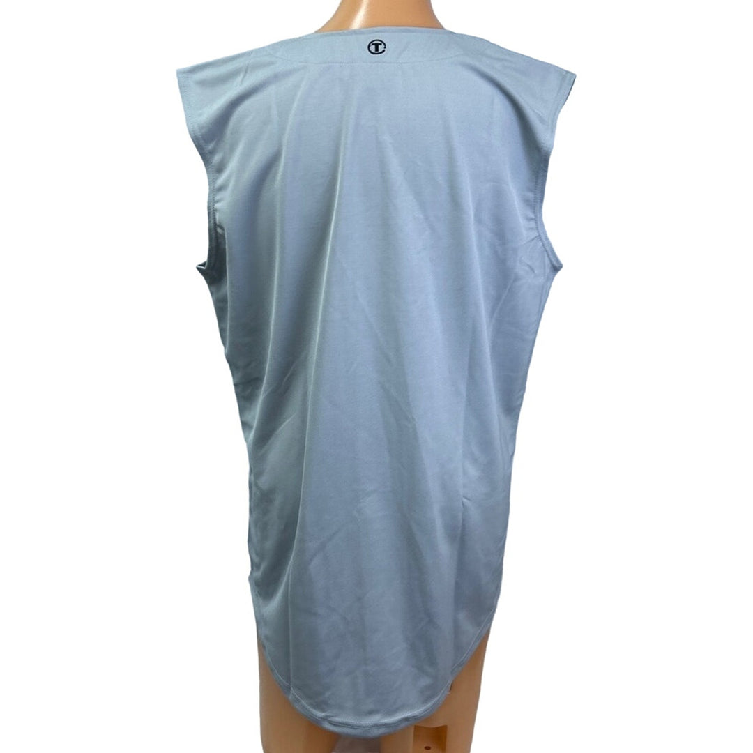Hand Printed Mens Medium Bat Ball Button Down Sleeveless Baseball Jersey Shirt
