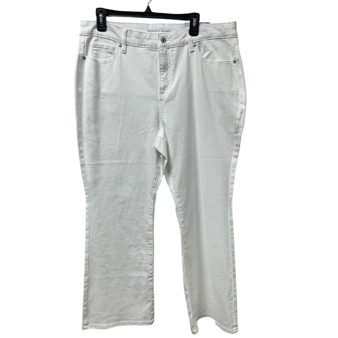 NWT New Style &amp; Co Womens Size 18 Short Mid Rise Curvy Boot Cut Denim Jeans