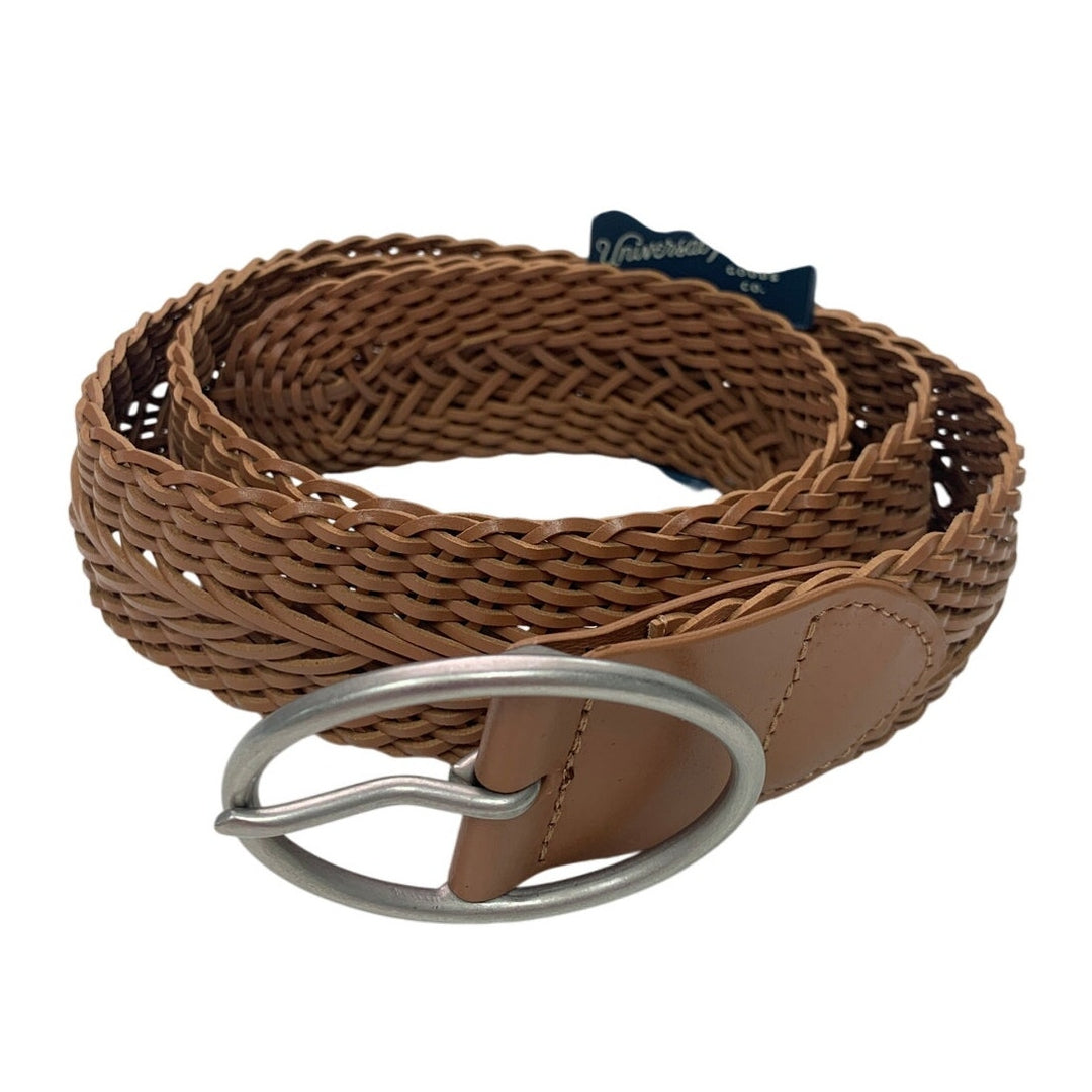 New Universal Thread Womens Large Brown Braided Bonded Leather Fashion Belt