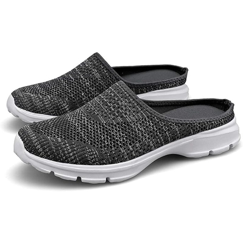ChicWind Womens 8.5 Gray Open Back SlideOn Breathable Mesh Walking Sneaker Mules