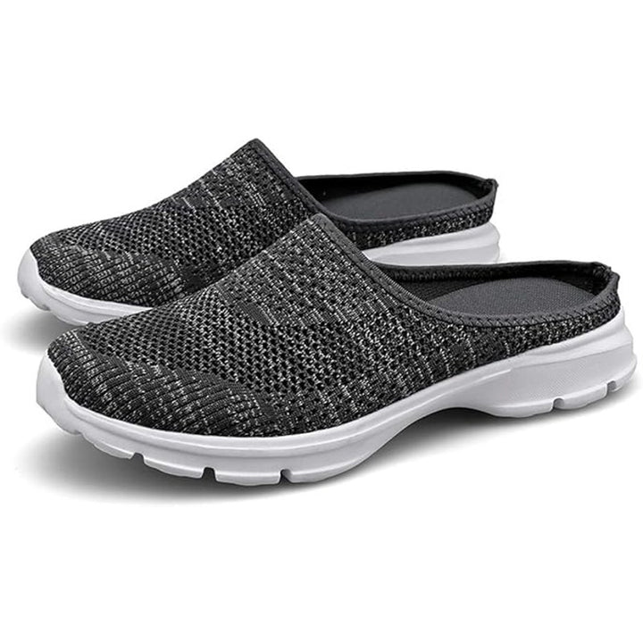 ChicWind Womens 8.5 Gray Open Back SlideOn Breathable Mesh Walking Sneaker Mules