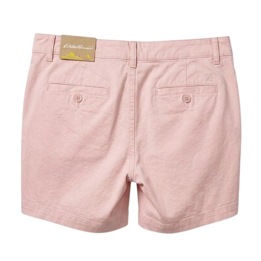 New Eddie Bauer Women Size 2 Pink Boyfriend Midrise Willit Stretch Cotton Shorts