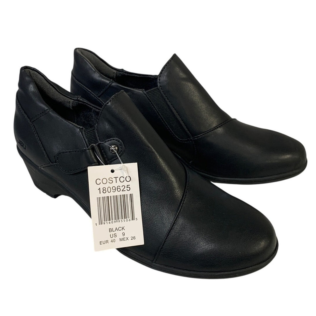 New JBU Womens Size 9 Black 1.5" Heel Ankle Bootie Round Toe Comfort Shoes