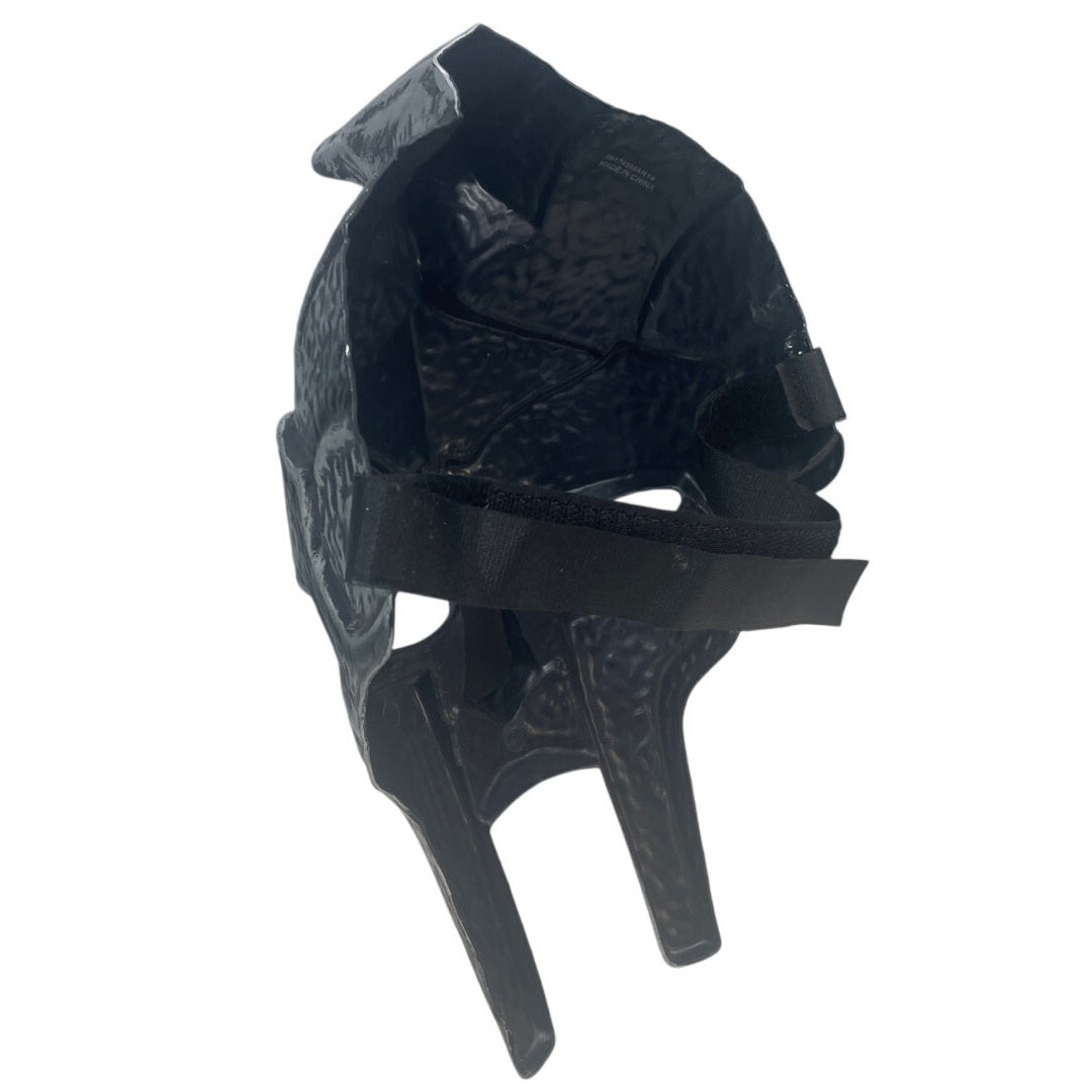 Plastic Gladiator Silver Black Adjustable Elastic Band Halloween Costume Mask