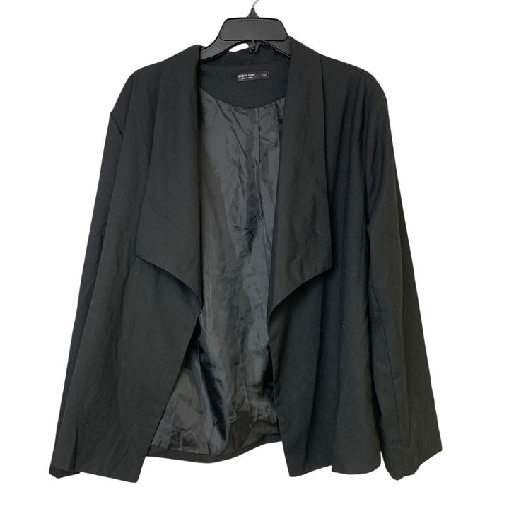 Shein Curve Womens 1XL Black 100% Polyester Long Sleeve Open Blazer Jacket