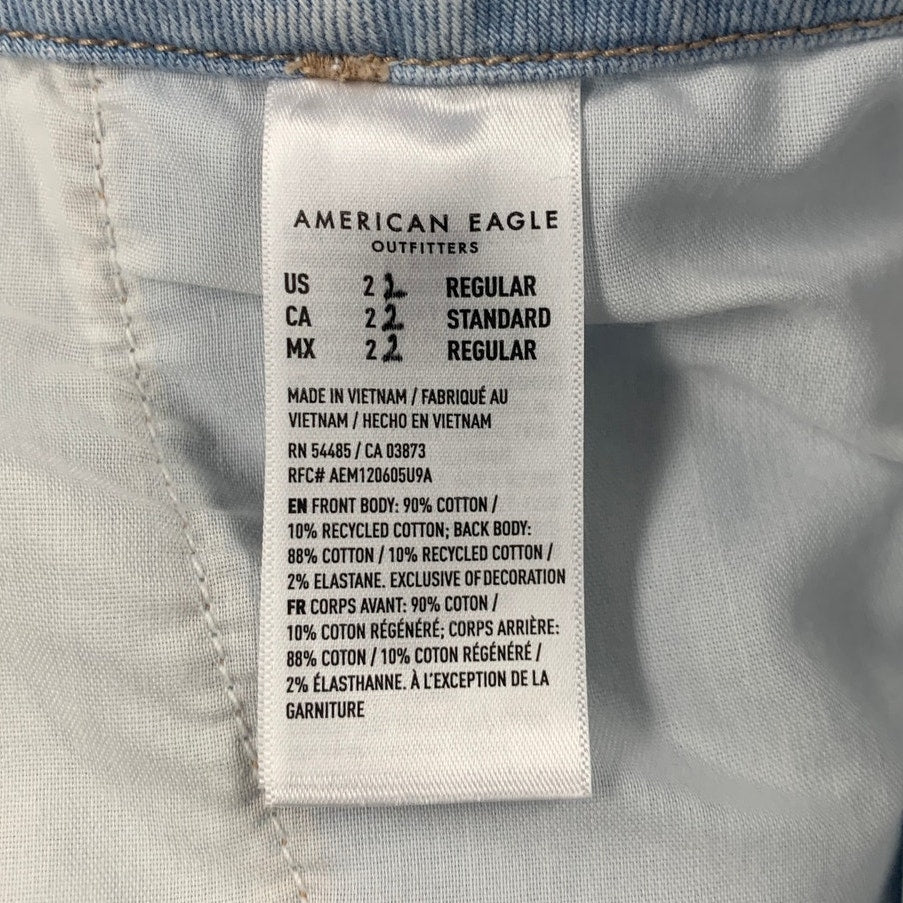 New American Eagle Womens Plus Size 22 Blue Cotton Blend Wide Leg Trouser Pants