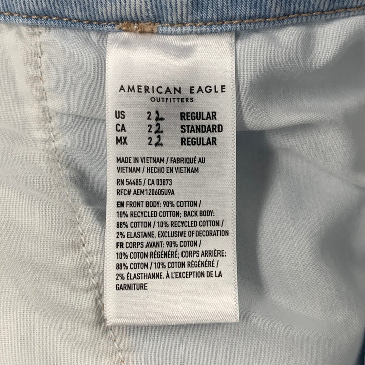 New American Eagle Womens Plus Size 22 Blue Cotton Blend Wide Leg Trouser Pants