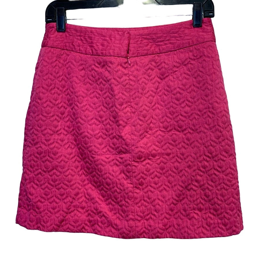 Worthington Size 4 Back Zip Fake Front Zippers Short Pink Quilted Pencil Skirt