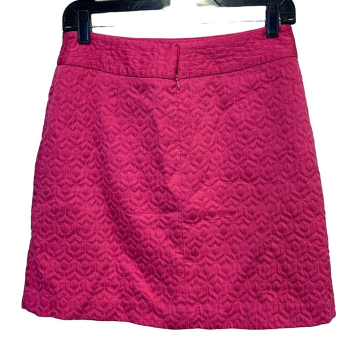 Worthington Size 4 Back Zip Fake Front Zippers Short Pink Quilted Pencil Skirt