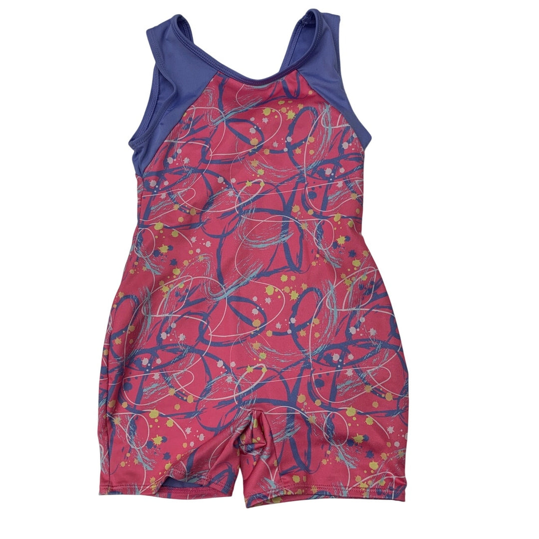 New Cat &amp; Jack Girls Medium (8) Paint Swirl One Piece Dance Gymnastics Unitard