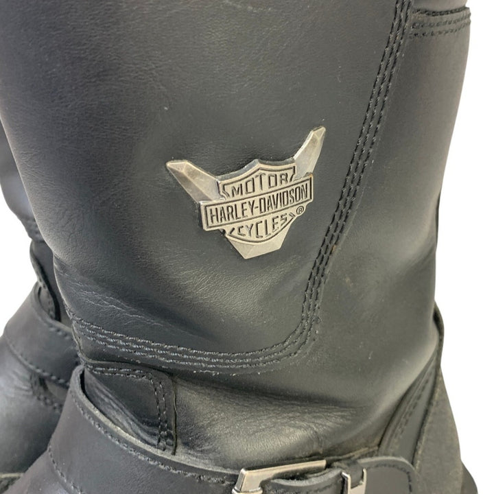Harley Davidson Mens Size 11 Black Leather Motorcycle Side Zip Shift Boots