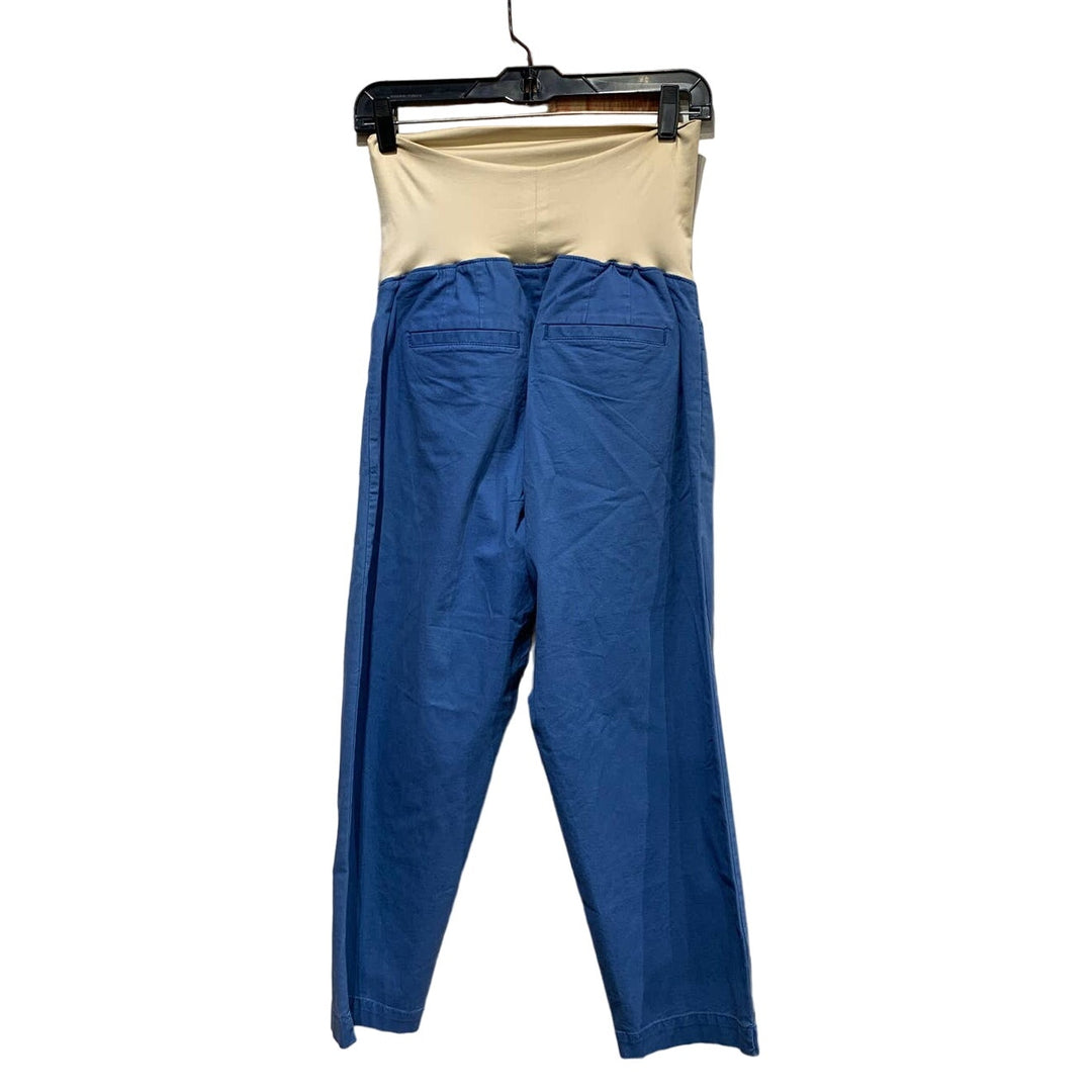 New New LOFT Size 6 Maternity Stretch Panel Cotton Blend Denim Tapered Pants