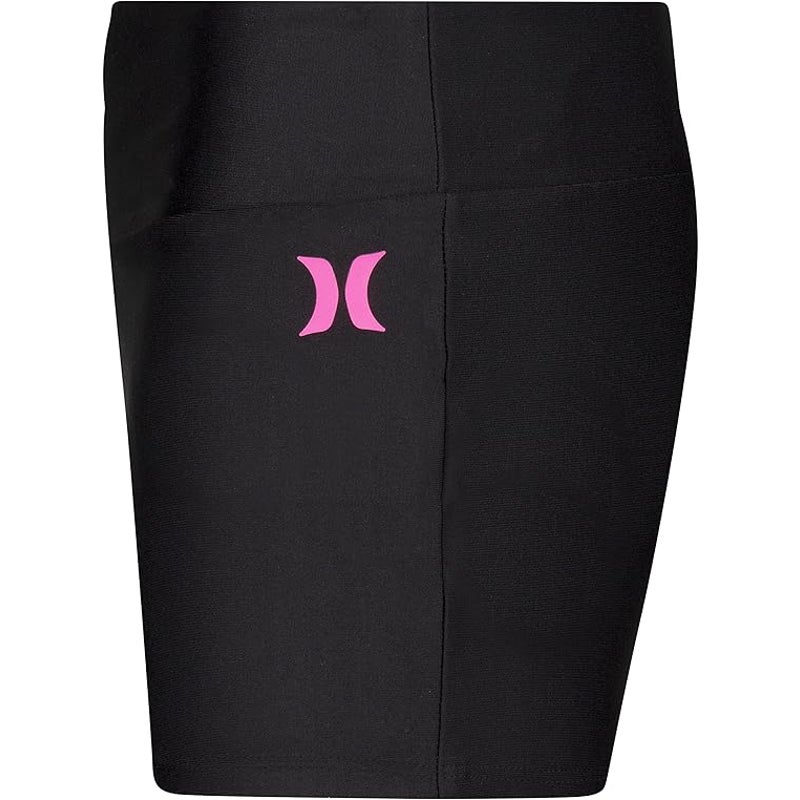 New Hurley Girls Small Black UPF 50+ Pull On Polyester Blend Board Swim Shorts