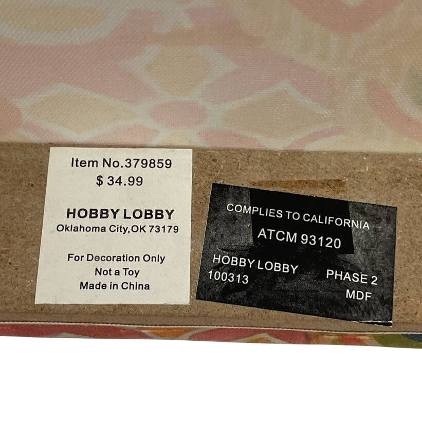 Hobby Lobby Wrapped Canvas Painted Floral Peacock Garden Scene Wall Art Artwork