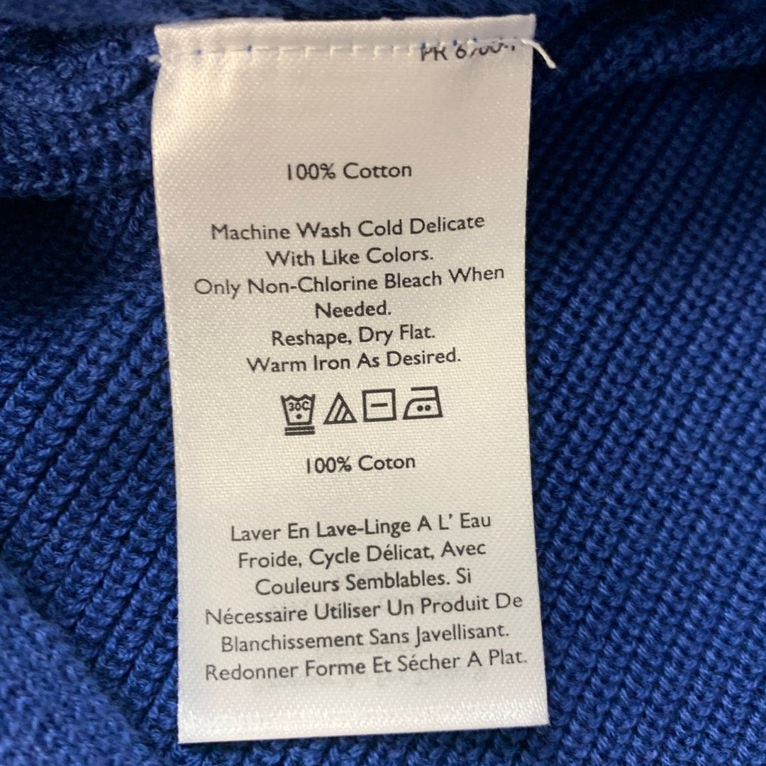 New Eddie Bauer Womens XS 100% Cotton Royal Blue LS Cascadia V Neck Sweater