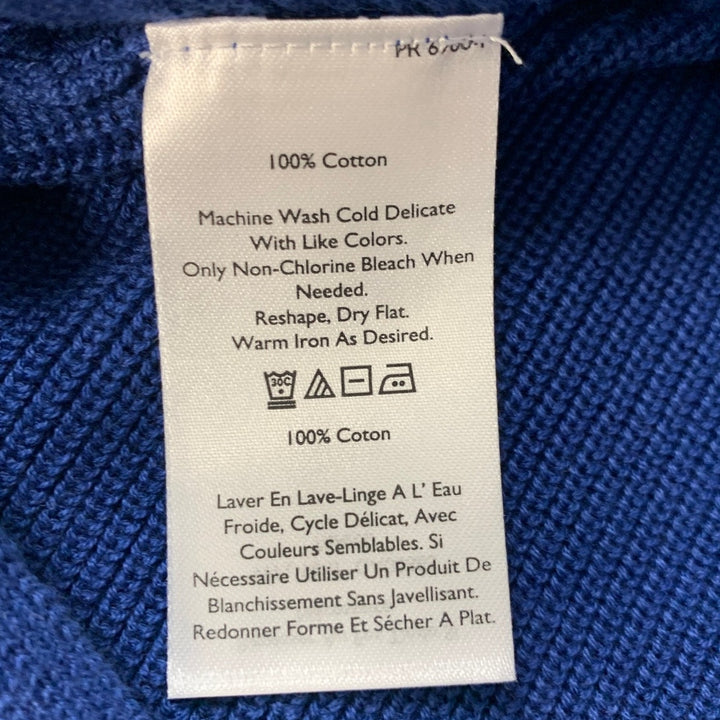 New Eddie Bauer Womens XS 100% Cotton Royal Blue LS Cascadia V Neck Sweater