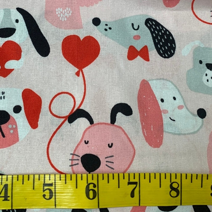 New Create It 18"X21" Valentine Puppy Dog Cotton Fat Quarter FQ Quilting Fabric