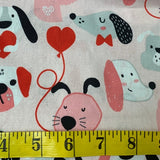 New Create It 18"X21" Valentine Puppy Dog Cotton Fat Quarter FQ Quilting Fabric