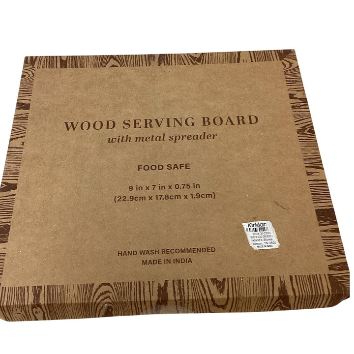 New Enjoy Wood Cheese Snack Charcuterie Serving Board w Metal Spreader