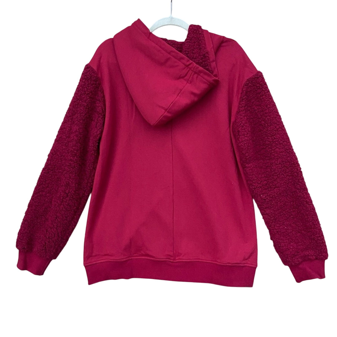 NWT New Mitto Shop Womens Small French Terry Sherpa Sleeve Zip Up Hoodied Jacket