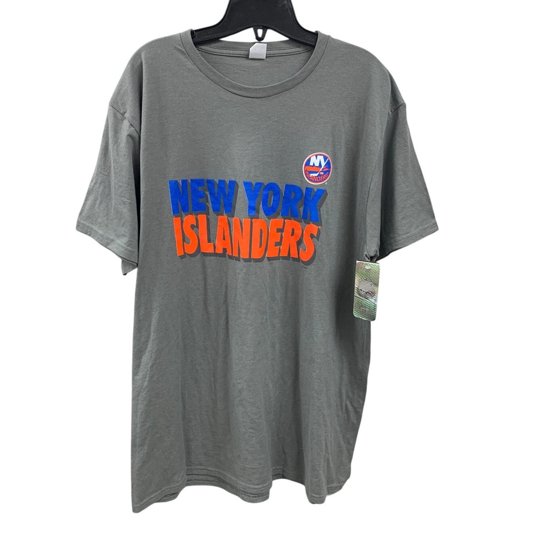New York Islanders Hockey NHL Mens Medium Hanes Short Sleeve PolyCotton Tee