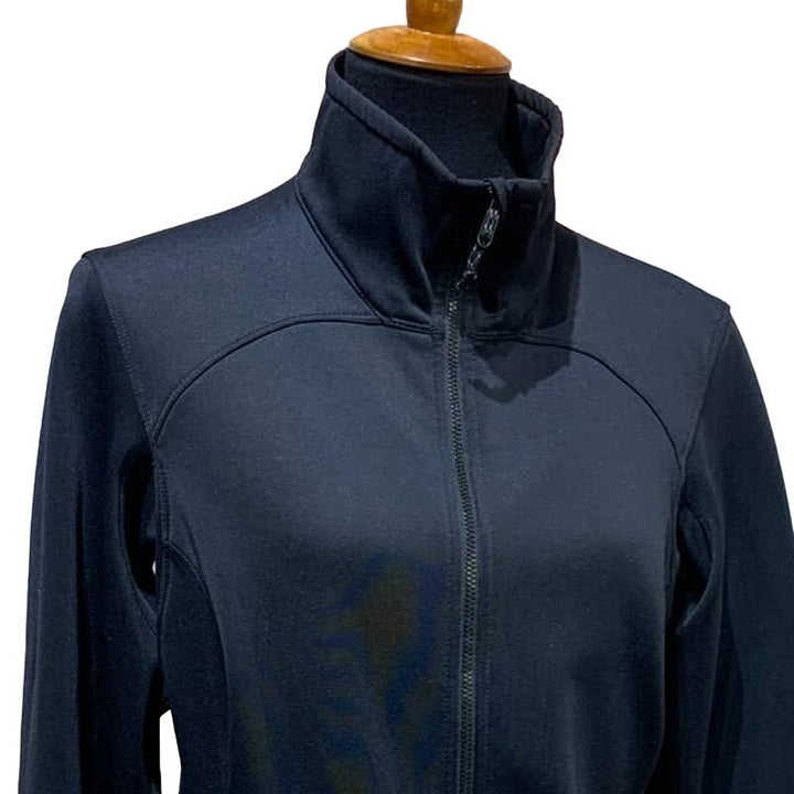 Eddie Bauer Large Full Zip Black Fitted Polyester Blend Zipper Pockets Jacket