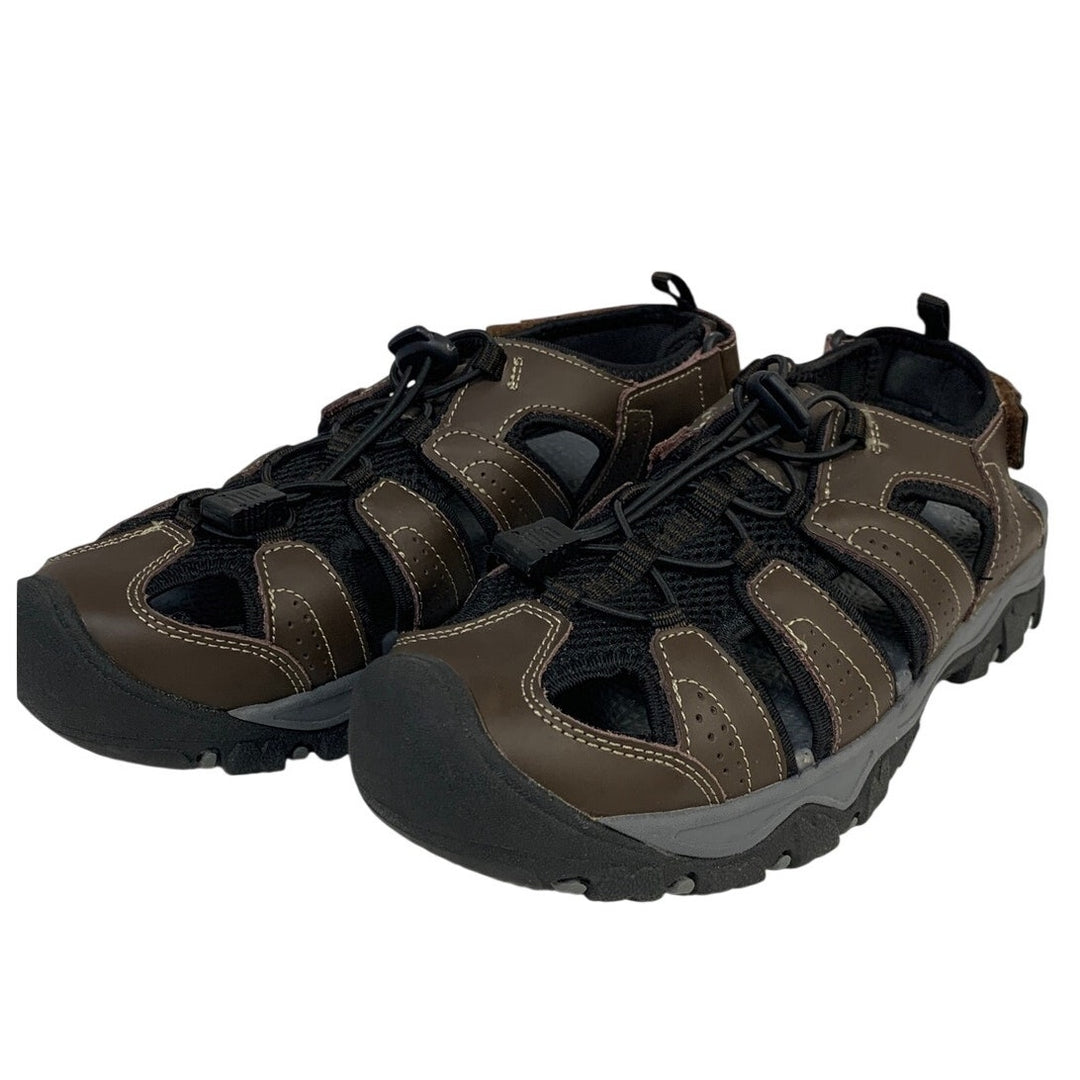 Eddie Bauer Mens Size 9 Brown Sandal Drawstring Lace Adjustable Strap Sandals