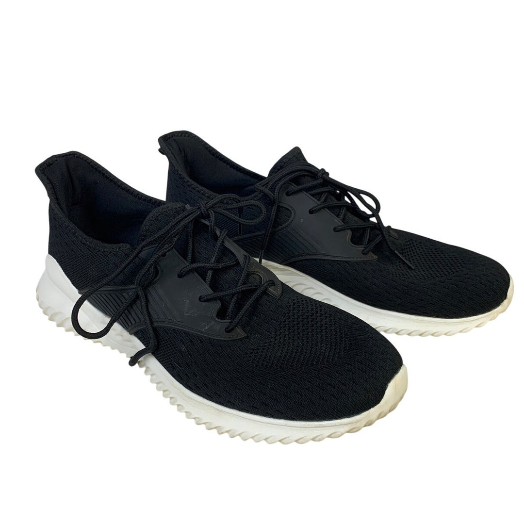 Athmile Womens Size 13 Black Sneakers Lace Up Closed Round Toe Tennis Shoes
