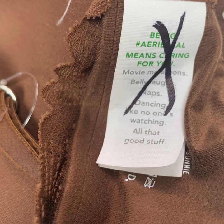 New Aerie Womens 34B Chocolate Brown Sunnie Demi Underwire Lace Bra