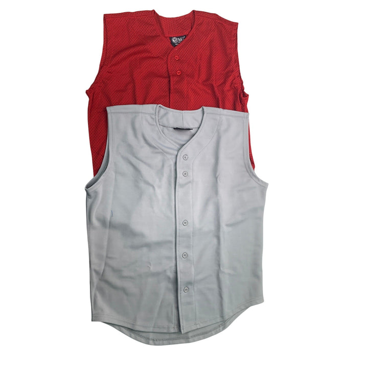 Tag Team Youth XL Sleeveless Button-Front Baseball Jerseys, 4-Pack, New