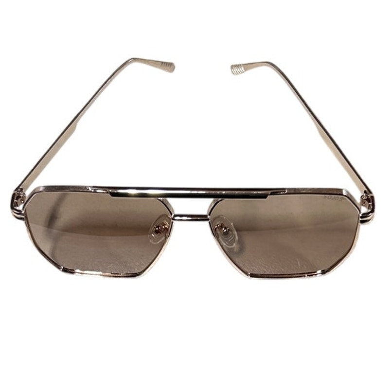 Sojos Mens Gold Frames Retro Oversized Square Sunglasses w Carrying Bag