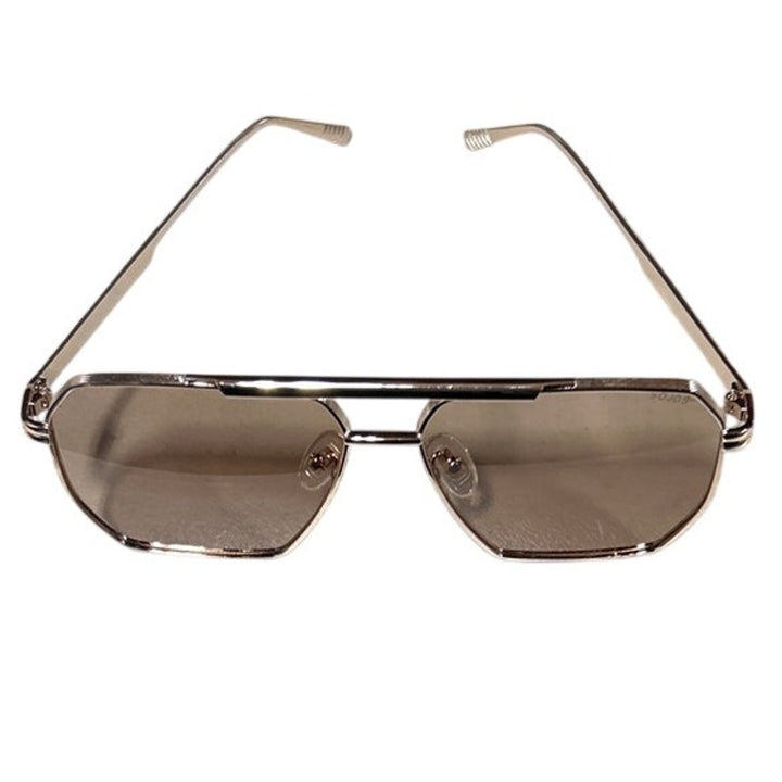 Sojos Mens Gold Frames Retro Oversized Square Sunglasses w Carrying Bag