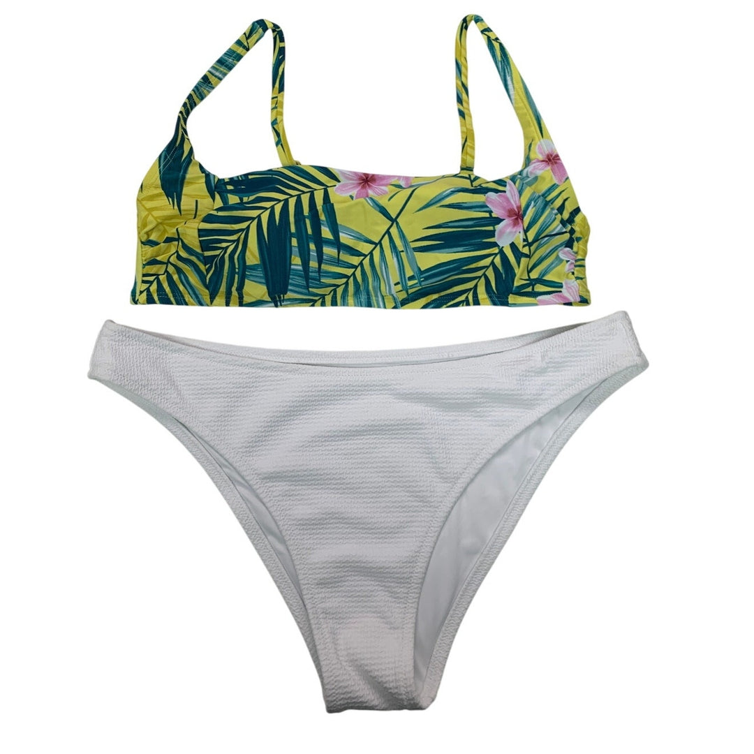 New Kona Sol Shade &amp; Shore Womens Large Tropical 2PC Bikini Swim Suit Swimsuit
