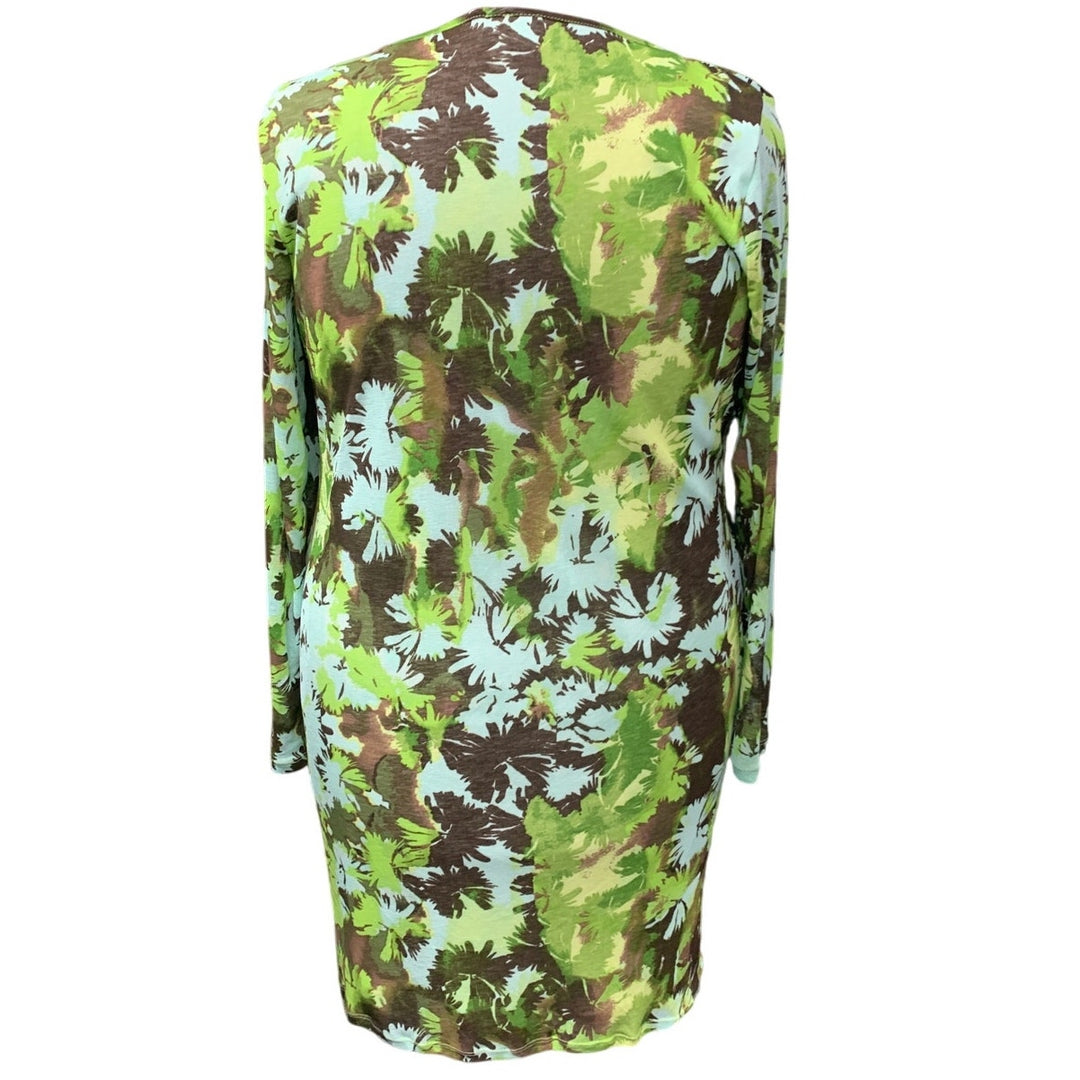 New Future Collective Womens Plus Size 1X Long Sleeve Body Con Floral Dress